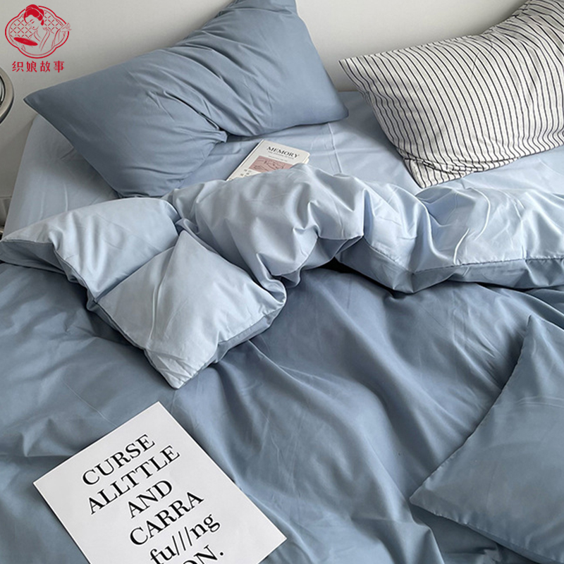 织娘故事 三件套 清新简约水洗棉 1.2米床/套高清大图