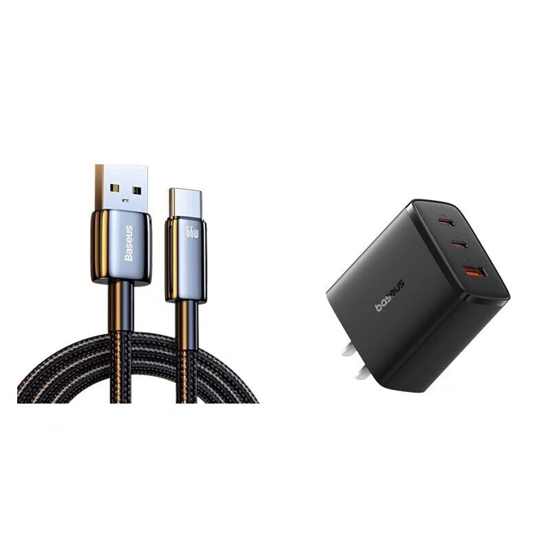 倍思(BASEUS) Type-C数据线6A/5A充电器线100W/66 【线充套装】2米线+65w氮化镓充电器。