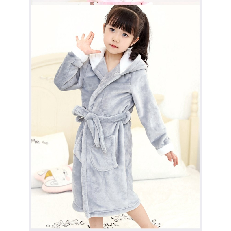 儿童睡衣男孩冬天睡袍长款小孩子绑带带子家用女性清新酒店加长款