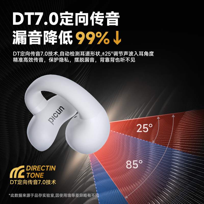 品存(picun)360度全景音效精准传音耳挂骨传导双麦蓝牙耳机 卡其白 W6高清大图