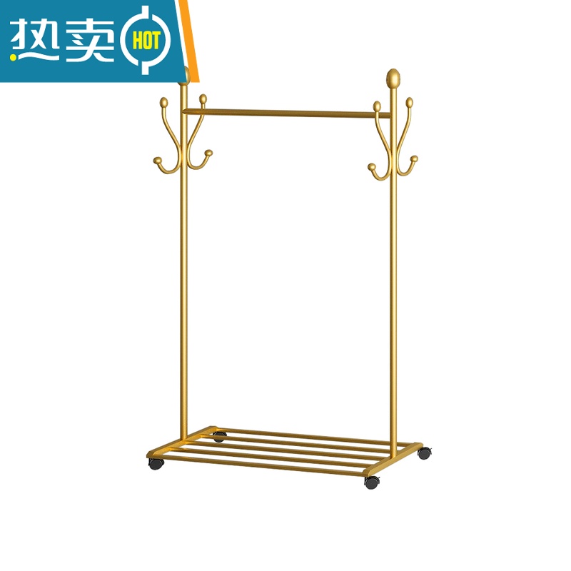 敬平衣架落地卧室内晾衣架家用阳台挂衣杆简易衣架单杠式晒挂衣服架子 YMJ-93纳米金长60高170高清大图