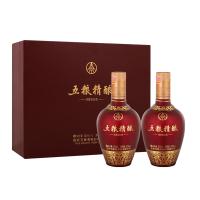 五粮液股份公司出品 五粮精酿中国红礼盒 52度 500ml*2瓶 浓香型白酒 白酒礼盒