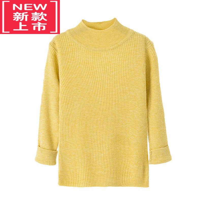 可莉允儿童半高领打底毛衣女童针织衫白色春秋冬装小女孩薄款毛线衣百搭图片