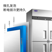 银都四门冰箱商用冰柜插盘柜风冷速冻机慕斯烤盘柜披萨托盘冷冻柜 六门双温(1/3冷冻)