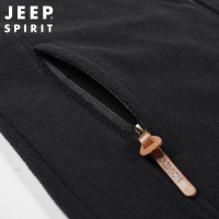 JEEP SPIRIT吉普新款男士卫衣防风立领抓绒上衣百搭款开衫外套有5XL大码