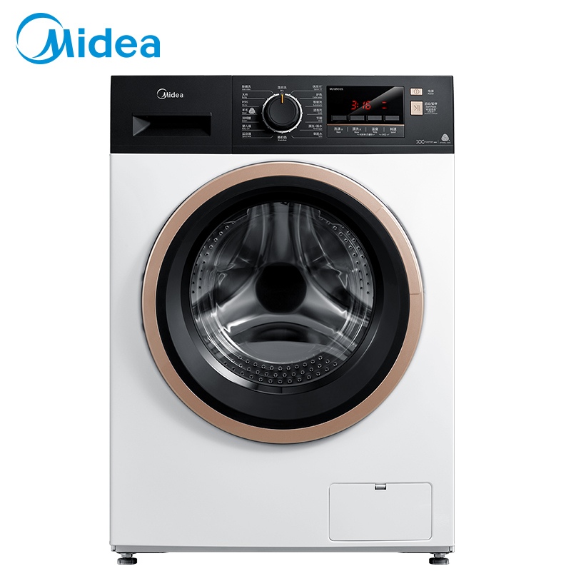 美的(Midea)MG100V51D5 新品10公斤大容量滚筒变频洗脱一体洗衣机 莫兰迪配色 60℃恒温煮洗,消毒灭螨