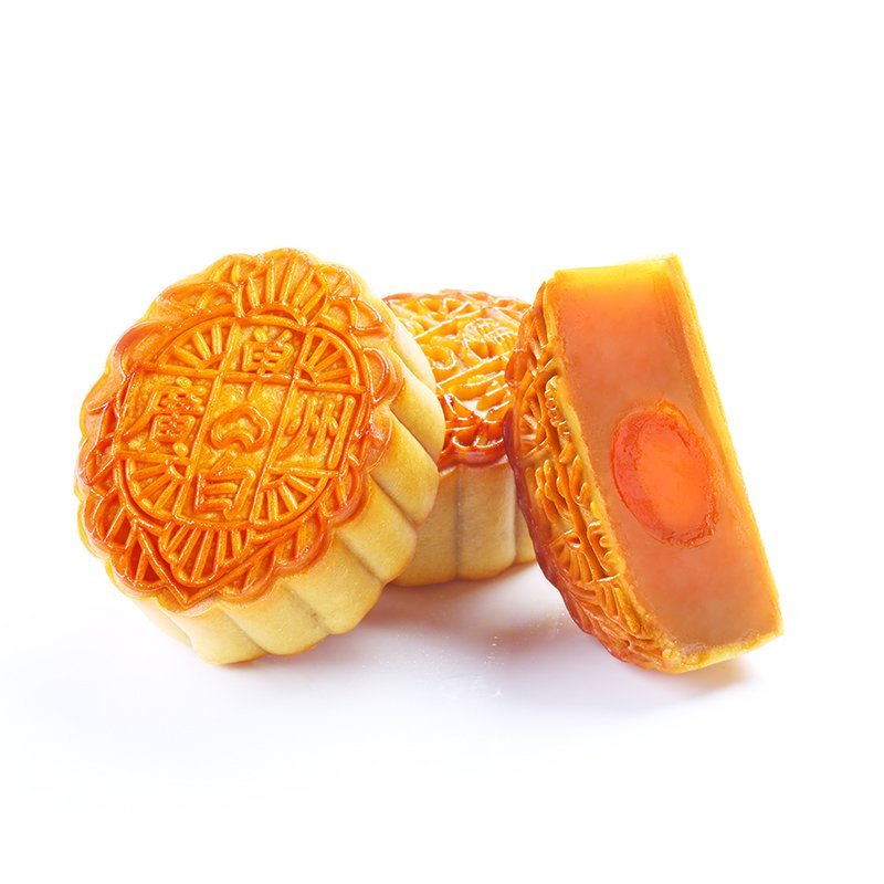 广州酒家 蛋黄纯白莲蓉月饼礼盒750g