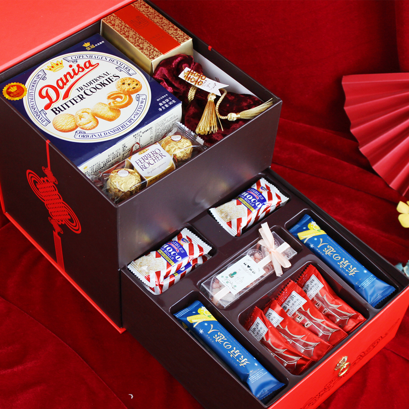 套餐一大号中式喜糖喜饼大号礼盒成品喜礼创意中国风伴手礼结婚婚庆