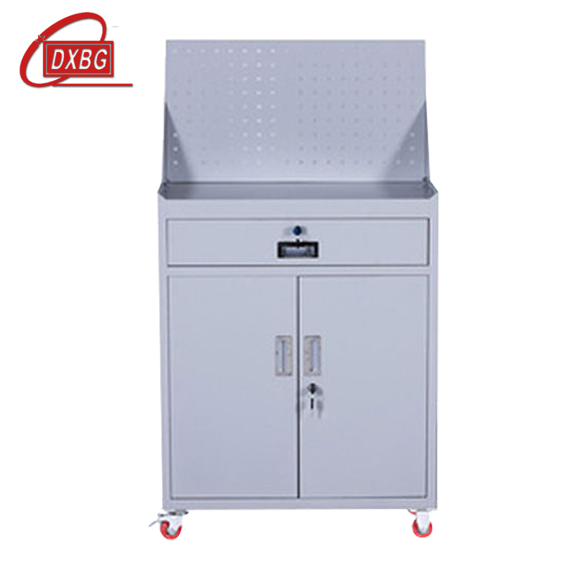DXBG工具柜加厚铁皮储物柜工厂车间用带抽屉汽修多功能收纳柜灰白色一斗小柜含轮子