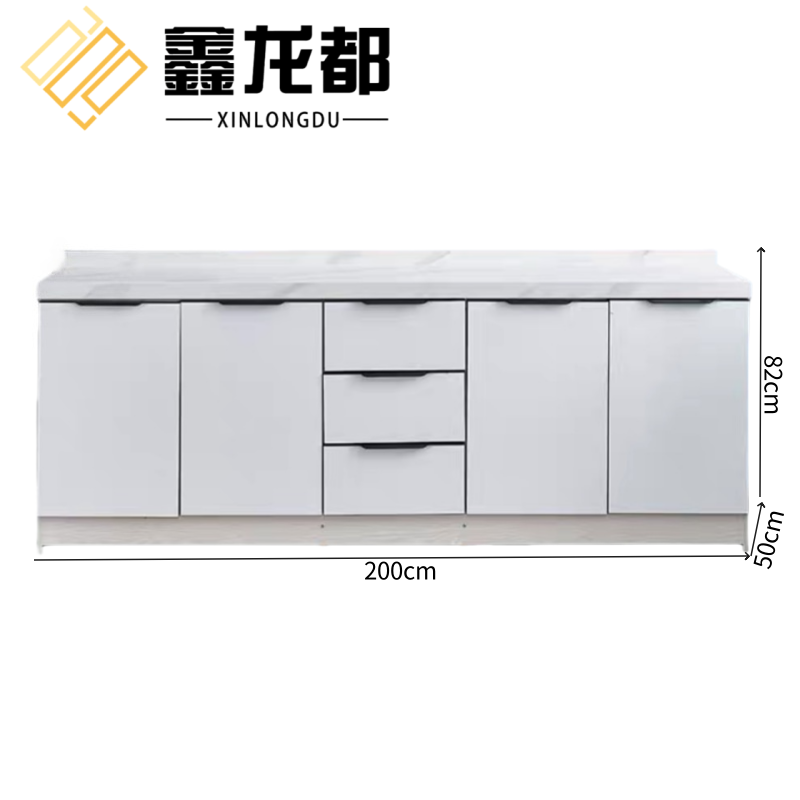 鑫龙都 平面橱柜三抽2米 台