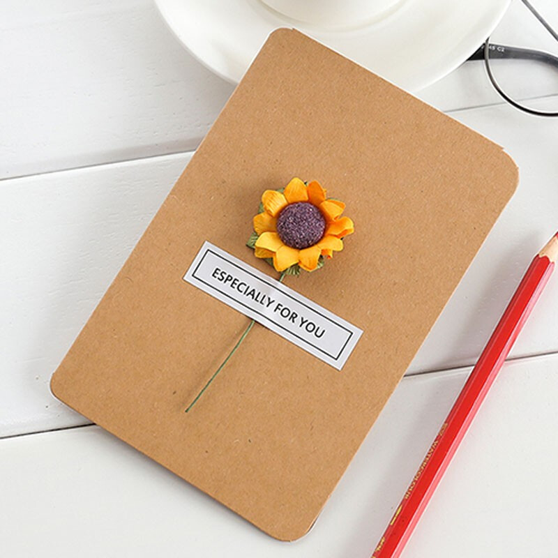 林檎贺卡 生日贺卡送女友送闺蜜送同学手工贺卡复古带信封空白小卡片感恩祝福卡创意diy干花送女朋友老婆生日礼物送女朋友老婆