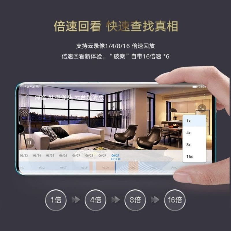 华为荣耀海雀HQ3监控手机远程双向语音无线高清智能全景摄像头（送128G内存卡）图片