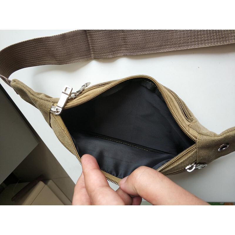 领头鸟腰包帆布运动跑步户外透气耐磨小腰包防盗隐形贴身男女士手机包