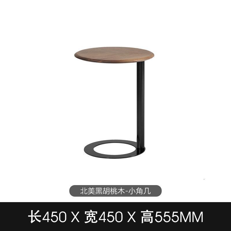 森美人北欧实木边几北美黑胡桃木沙发小圆几现代简约客厅角几小茶几 北美黑胡桃木圆几