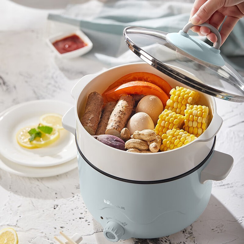 小熊(Bear) 电煮锅2.5L多功能迷你电热锅带蒸笼DRG-C18N5高清大图