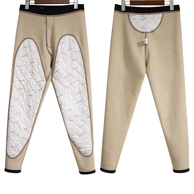 策霸CEBA纯羊毛护膝男士保暖裤男款加厚加绒秋裤男蜂窝聚热羊毛裤东北棉裤高清大图