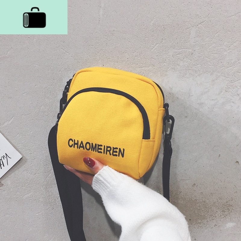 帆布小包包女包新款2020休闲少女小方包个性简约百搭单肩斜挎包潮NEWLAKE高清大图