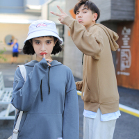 2019春季男式连帽卫衣宽松假两件情侣装卫衣男休闲上衣2019春