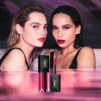 有CP圣罗兰(YSL)618黑管水光唇釉618番茄红618#WET VERMILION血橙糖果色N°618血橙色