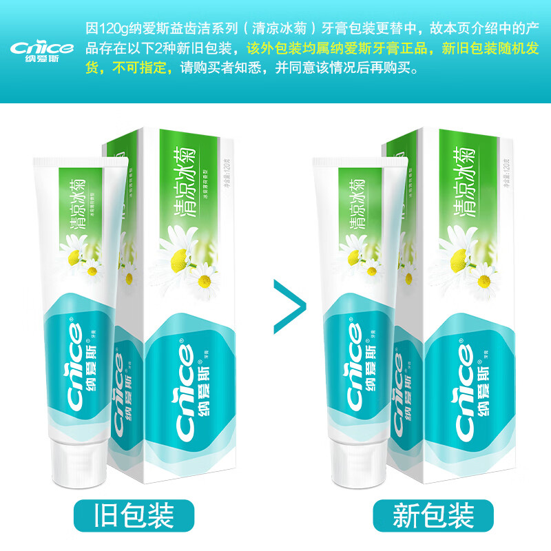 纳爱斯 清凉冰菊 牙膏120g(2支装)高清大图