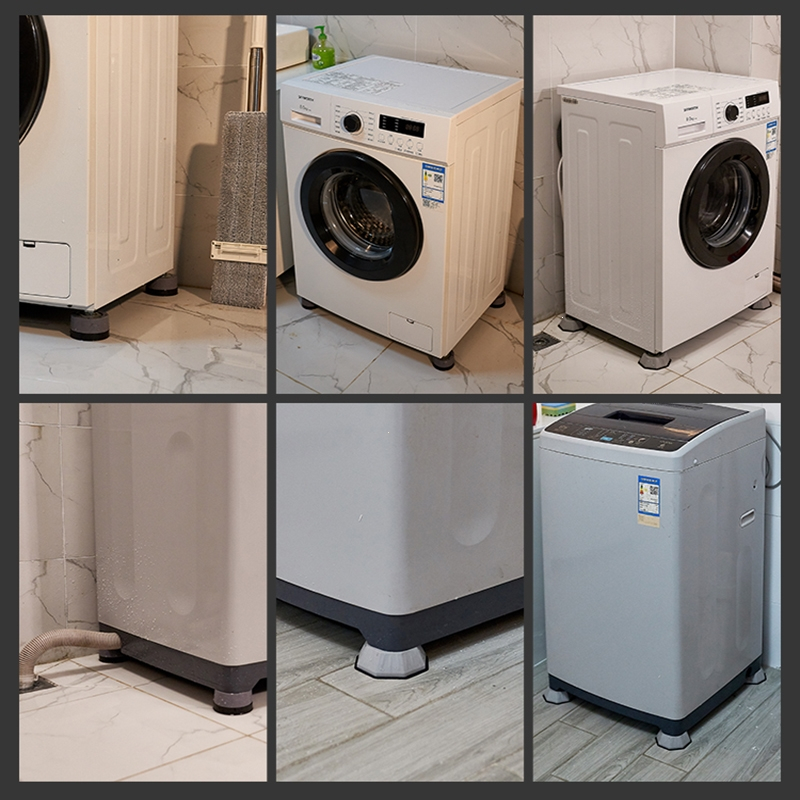 滚筒洗衣机脚垫防滑防震增高可调固定器冰箱通用可减震垫高底座 灰色