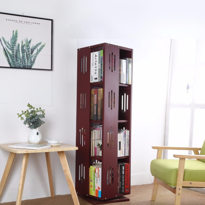 鑫虎威 钢制旋转书架四层杂志报刊架创意简易书架落地置物架层架收纳架高清大图