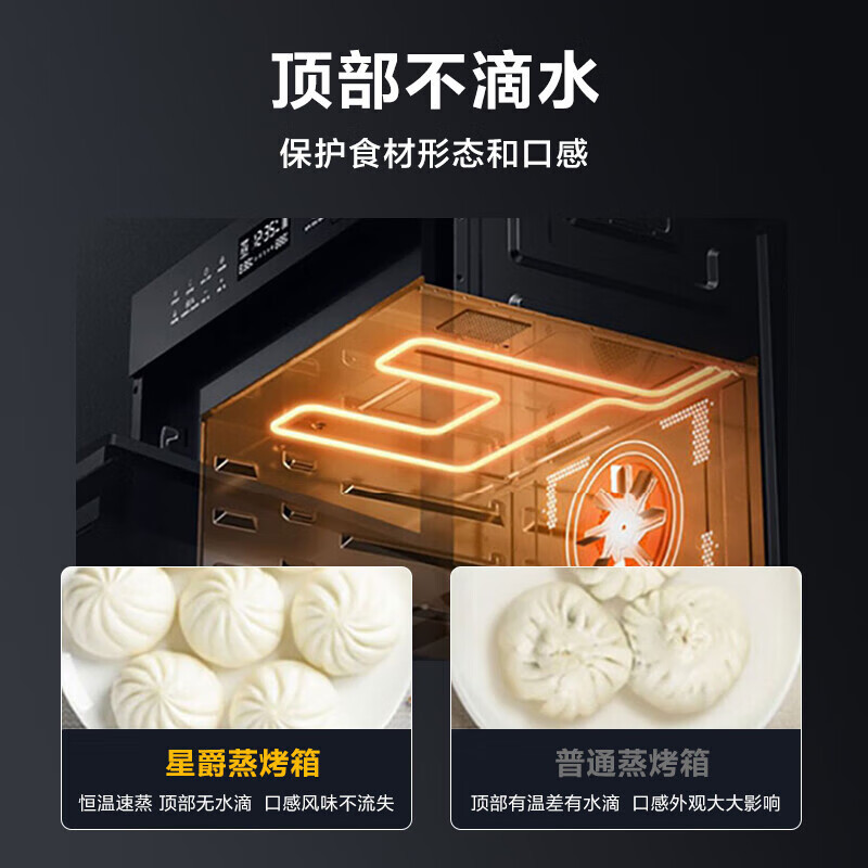 美的(Midea)TQN36TXJ-SA 星爵智能WiFi蒸烤一体机 家用 嵌入式蒸烤箱二合一 蒸汽烤箱