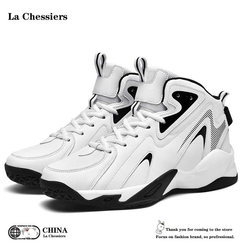 La Chessiers户外篮球鞋2025春秋冬新款透气休闲潮鞋运动鞋大码48码 白色 47码