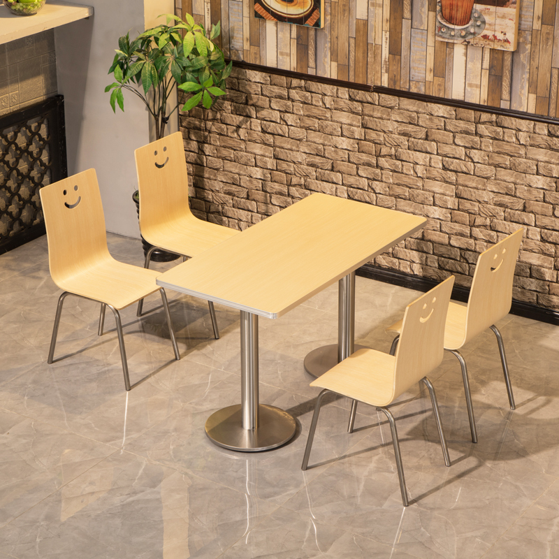 寻木匠肯德基餐桌椅简约快餐厅桌椅组合奶茶食堂沙县小吃馆分体组装