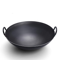 食堂煤气灶炒菜锅具 老式大铁锅 50cm