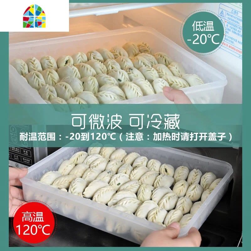 速冻饺子盒不分格水饺盒混沌托盘多层饺子盒不粘冰箱冷冻保鲜收纳 FENGHOU保鲜盒保鲜盒图片