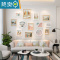 敬平北欧风相框组合沙发背景墙照片墙装饰创意网红房间打印相片加画框 PS-051-白粉-火烈鸟 多框组合