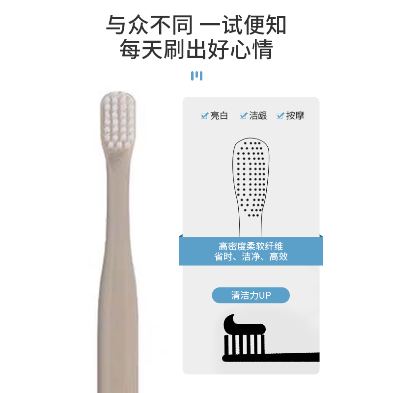 [4支装]日系牙刷软毛小头马卡龙色儿童牙刷成人牙刷便携式卫生家庭装四支