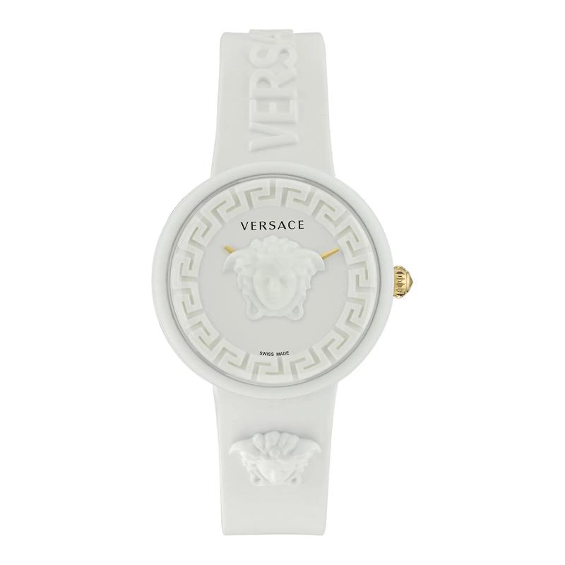 Versace/范思哲女士石英腕表欧美潮流时尚简约白色真皮表带手表