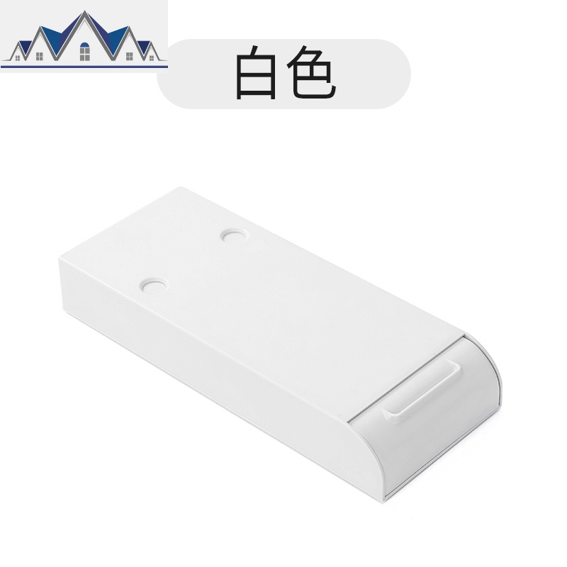 课桌下粘贴抽屉式笔盒隐藏式笔筒办公桌边宿舍桌面收纳盒学生文具 三维工匠高清大图