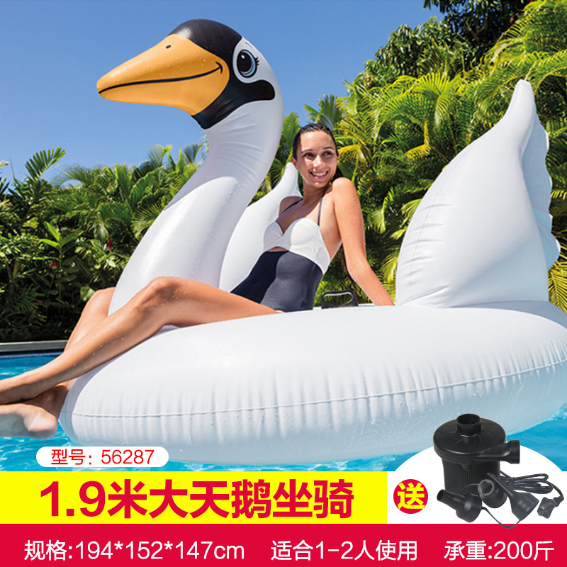 INTEX独角兽游泳圈成人充气玩具浮排浮床加厚火烈鸟水上儿童坐骑
