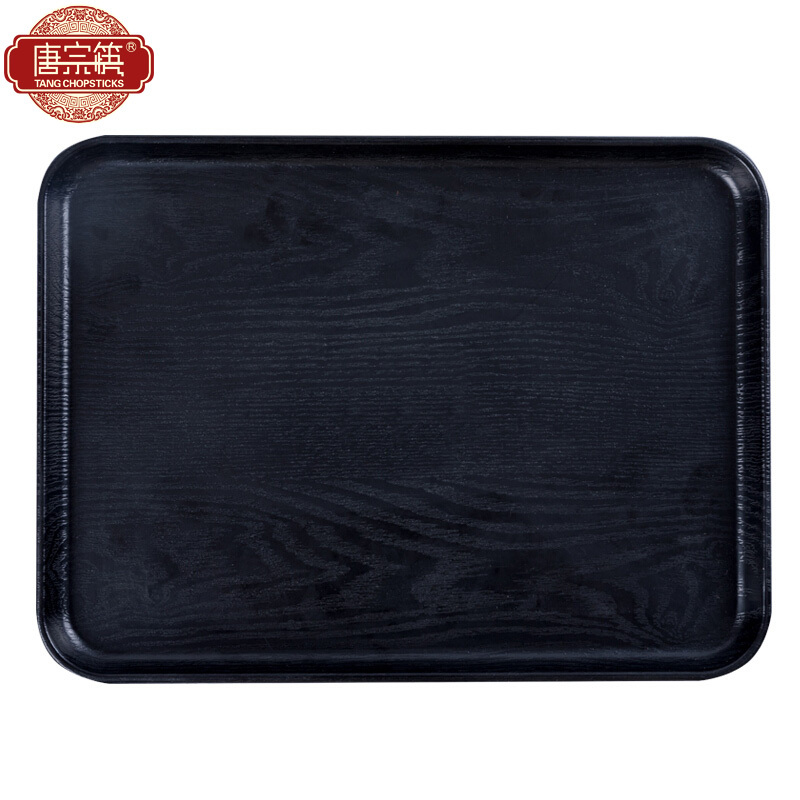 唐宗筷 果盘 干果盘 茶盘茶具 塑料仿木制长方形盘 34*25cm C6001