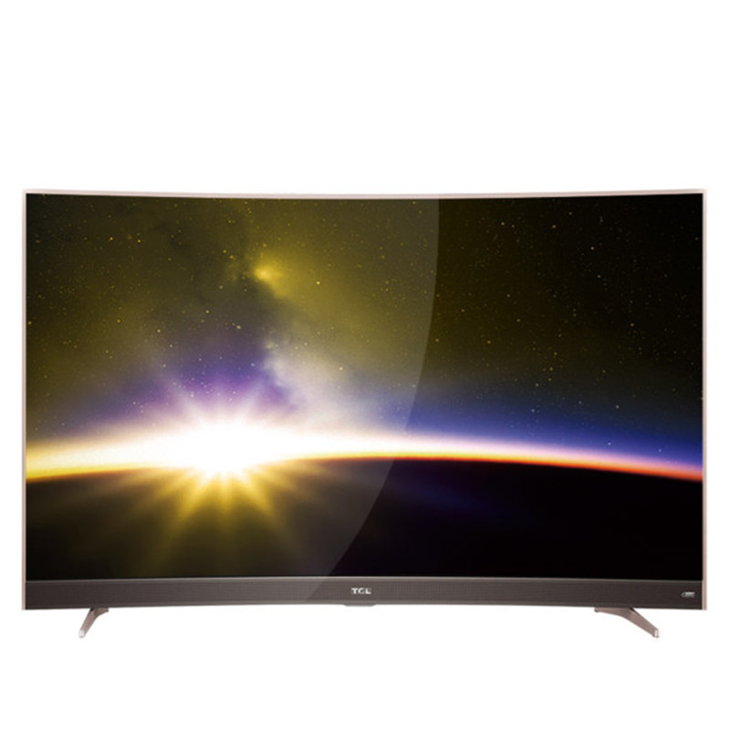 TCL 官方旗舰 55P3（55英寸）吋 4K超窄纤薄金属边框 64位34核人工智能曲面平板电视 黑色