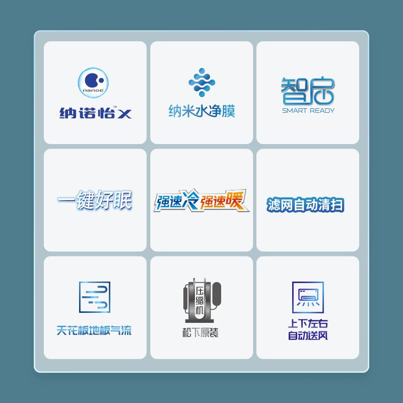 松下(Panasonic)1.5匹 直流变频冷暖 滤网自清扫 内部自清洁 壁挂式空调挂机 纳诺怡X除菌SH13KQ2图片