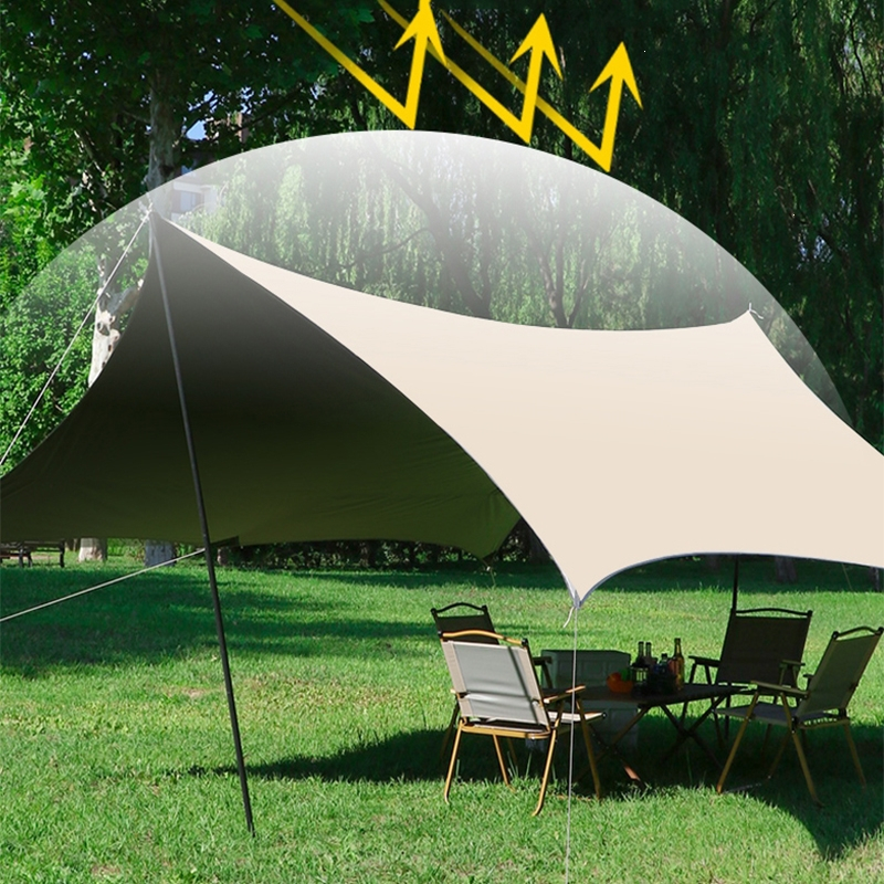 魅扣加厚黑胶天幕户外露营野餐庭院沙滩遮阳棚牛津布帐篷便携