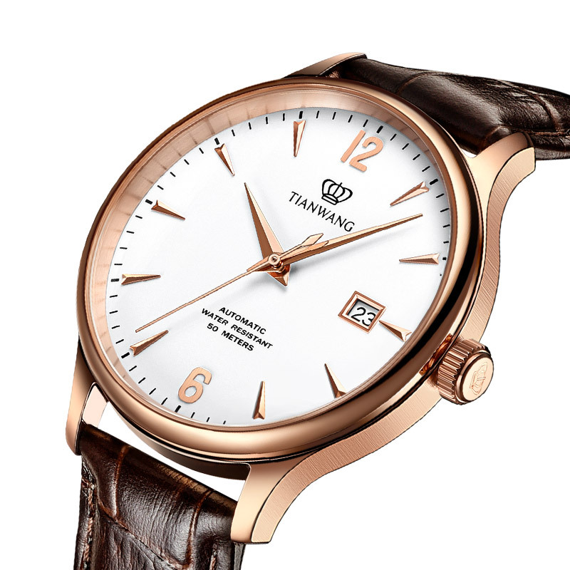 天王表tianwang手表正品手表男士自动机械表时尚休闲皮带腕表防水简约
