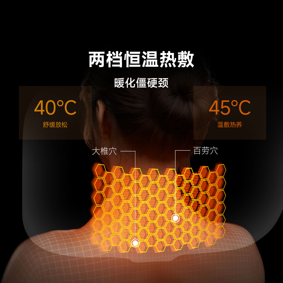 锐珀尔Repor智能肩颈按摩器颈椎放松神器无线便携深层揉捏循环热敷高清大图