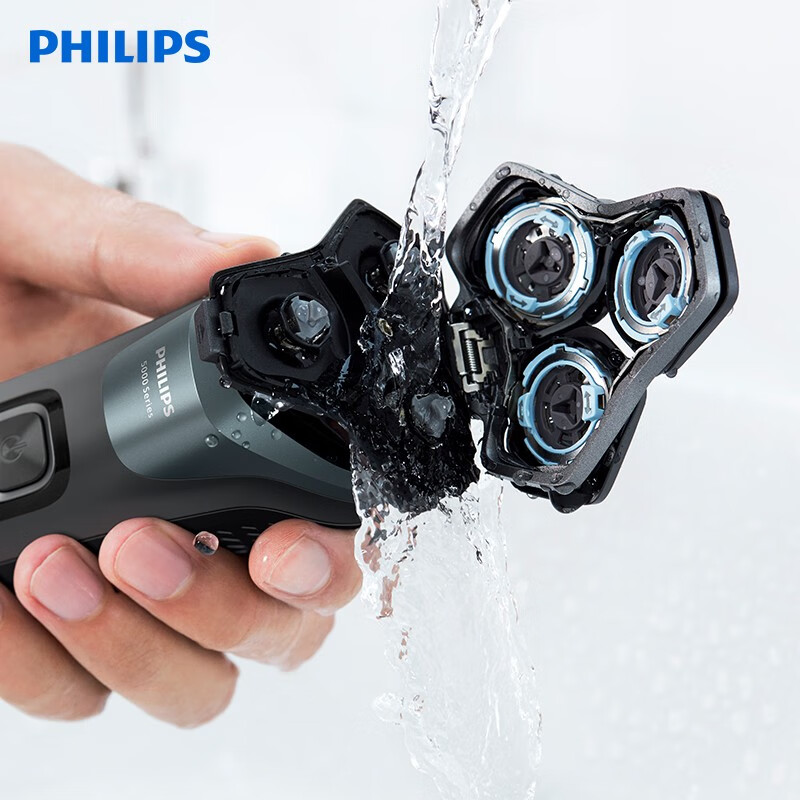 飞利浦(Philips)S5832/01电动剃须刀送男友 刮胡刀黑蜂巢USB充电高清大图