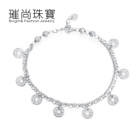 BF璀尚珠宝 女士精品车花手链925纯银 BFS0027