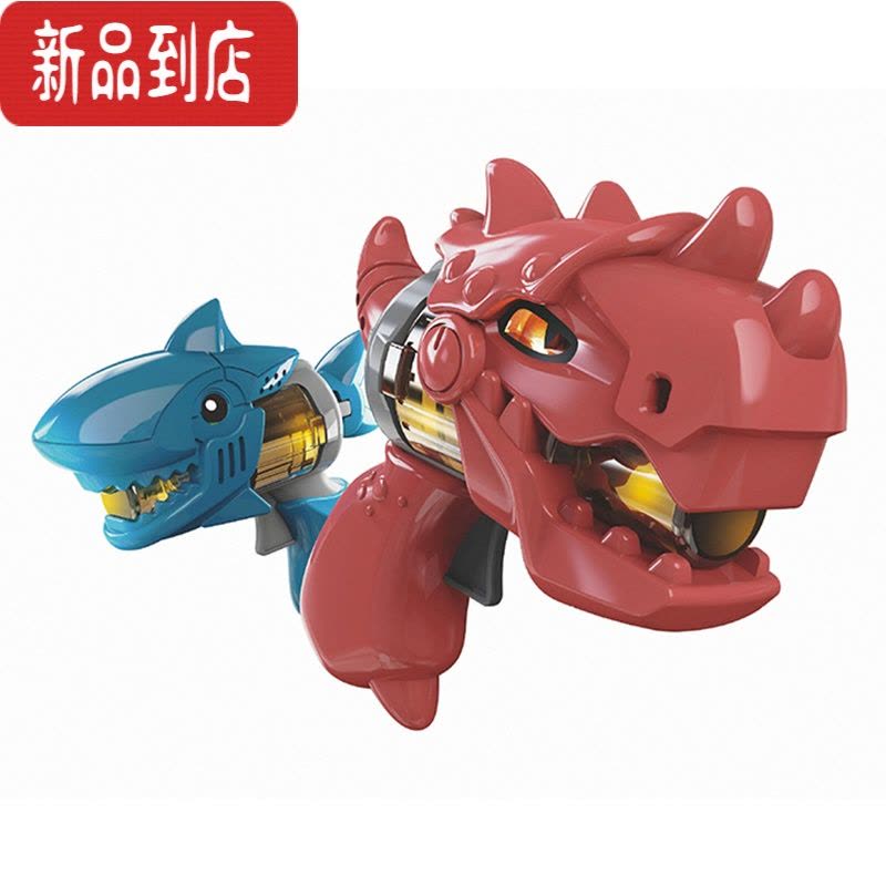 真智力鲨鱼声光玩具枪儿童卡通恐龙发光枪男孩女孩宝宝益智萌趣电动枪 可爱暴龙枪[红] 带电池发光玩具图片