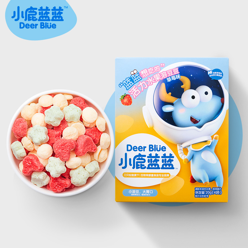 小鹿蓝蓝 水果溶豆豆 酸奶草莓海苔香蕉溶豆4种口味混合装/20g*8盒 宝宝零食辅食溶豆儿童零食入口即溶