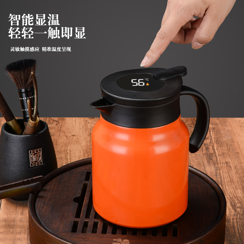 橙亿鸿 316不锈钢智能显温保温壶焖烧泡茶壶 1000ml/个高清大图