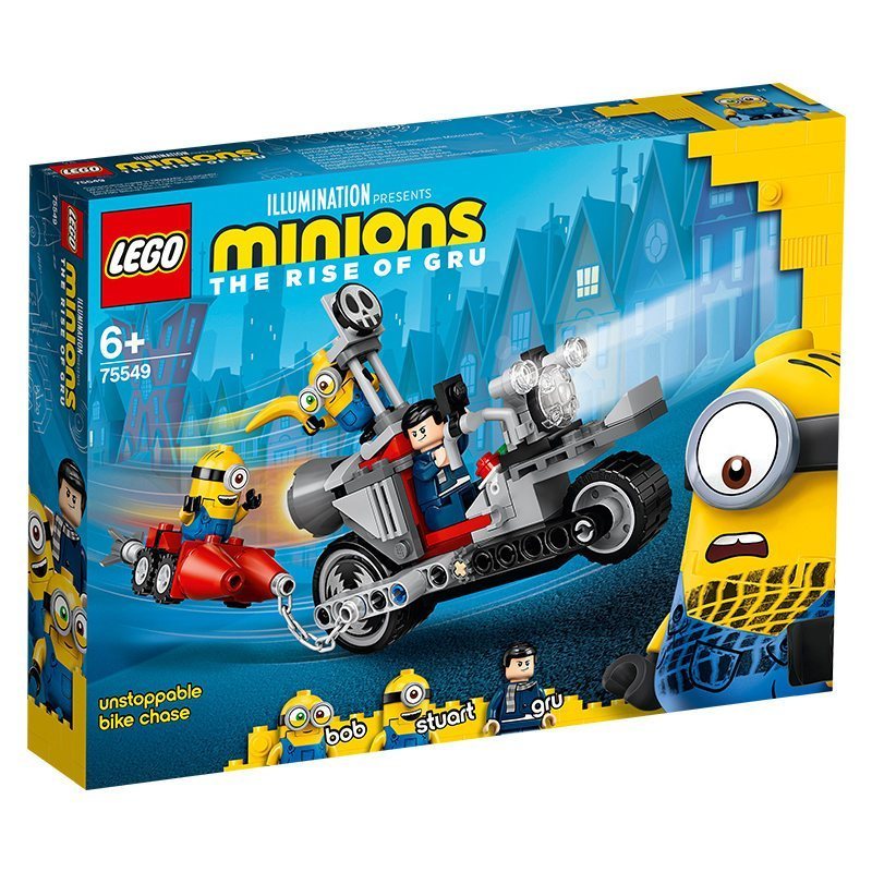 LEGO乐高小黄人系列无法阻挡的摩托车追击75549玩具