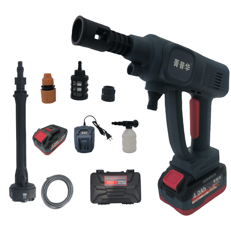 菁普华锂电大功率高压清洗水枪无线洗车机高清大图