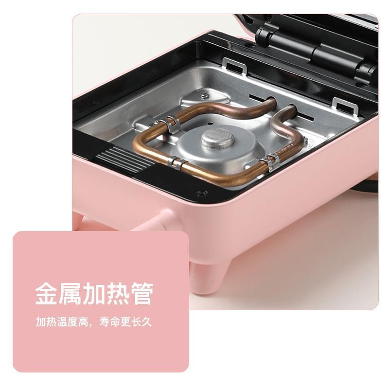 奥克斯(AUX)三明治机家用多功能双盘加热吐司压烤面包机早餐轻食机 网红华夫饼早餐机带三明治盘可定时可拆卸烤盘烧烤机